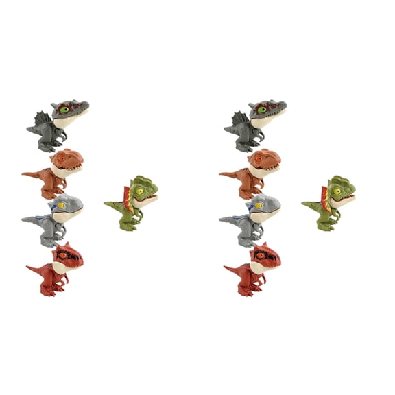 10X Mini Dinosaur Toys Finger Biting Action Dinosaur Figures Toy Sets Finger for Boys Kids Birthday Gift Cake Toppers