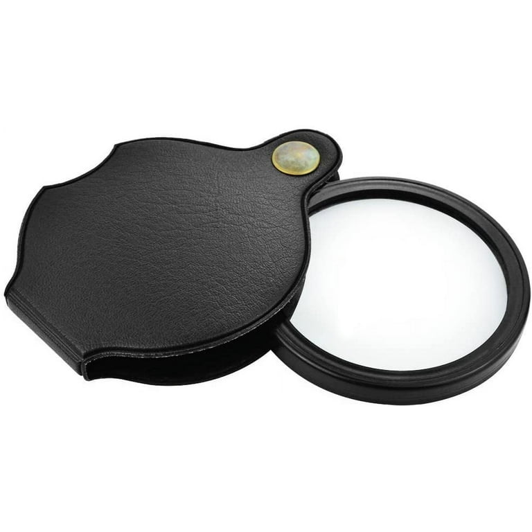 Utoolmart Mini Magnifying Glass, 10X Folding Pocket Magnifier, with Black  Rotating Protective Holster, for Reading Newspaper, Book, Magazine, Science