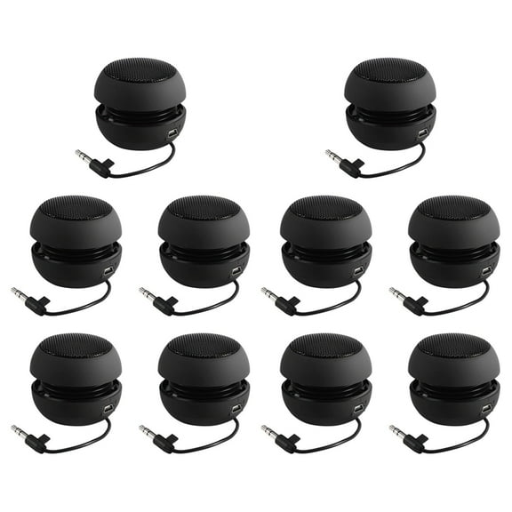 10X Mini Portable Travel Loud Speaker with 3.5mm Audio Cable Low Voltage Built-in Battery Retractable Speaker for