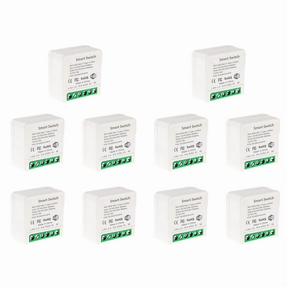 10X Mini Smart WiFi Relay Switch, DIY Timer Light Switch Module Smart Life/Tuya Application, Wireless Remote Control