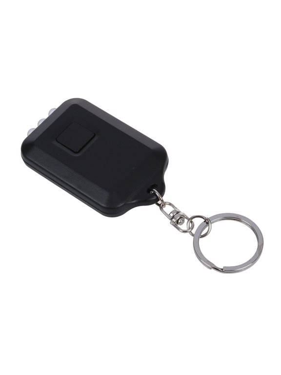 10X Mini Solar Power Rechargeable 3LED Flashlight Keychain Light Torch Ring New - black