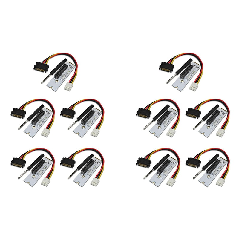 10X NGFF M.2 to PCI-E 4X Riser Card M2 Key M to PCIe X4 Adapter with ...