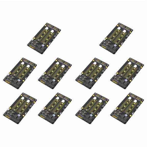 10X New Version Dual M.2 NVME SSD to Dual SFF-8643 Adapter,10 x M.2 NVMe to SFF-8643 Adapter 10 x Screw Driver 40 x M2 Silver screw 20 x standoff,Black