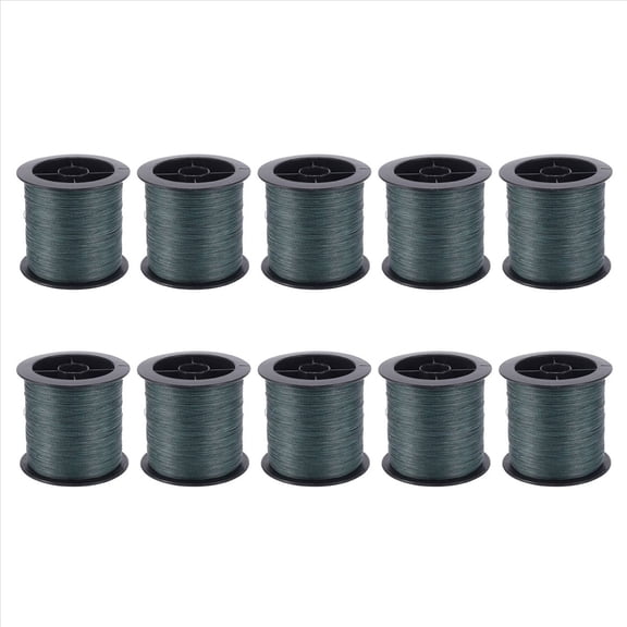 10X Nylon Braid Fishing Wire 30Lb 300M 11Kg for Lure Train,10 x Fishing Wire,dark green