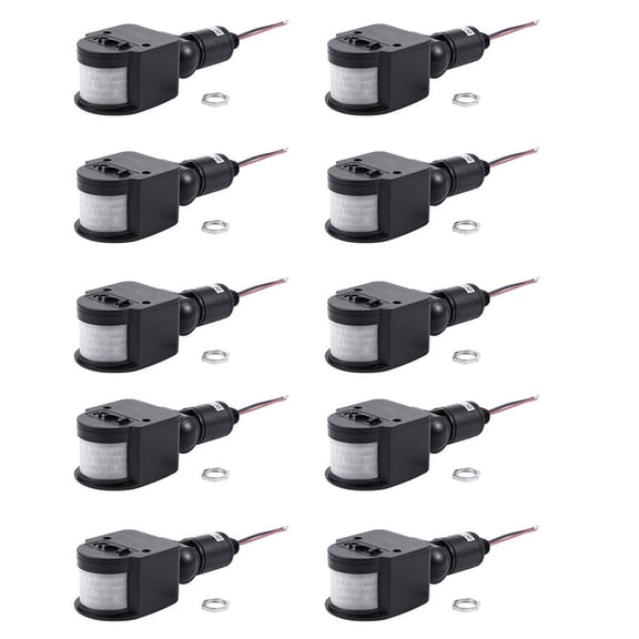 10X Outdoor 12V DC Automatic Infrared PIR Motion Sensor Switch for LED Light, Black,10 x 12V human infrared sensor,Black