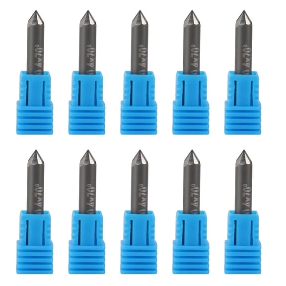 10X PCD Diamond Engraving Bits Engraver CNC Stone Carbide Milling Cutter on Marble D6XL40X70degreeX0.4