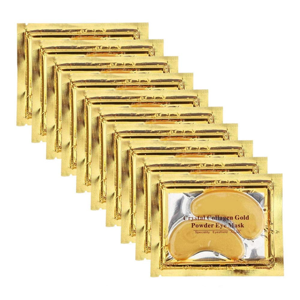 10X Pairs Anti Aging Dark Circle Collagen 24k Gold Eye Patches Pad Mask Bag Gel VeniCare