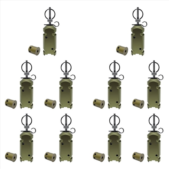 10X Perimeter Trip Wire Alarm Device 12 Gauge Accessories with 22 Option Early Warning Security System,10 set x Perimeter Trip Wire Alarm,Armygreen