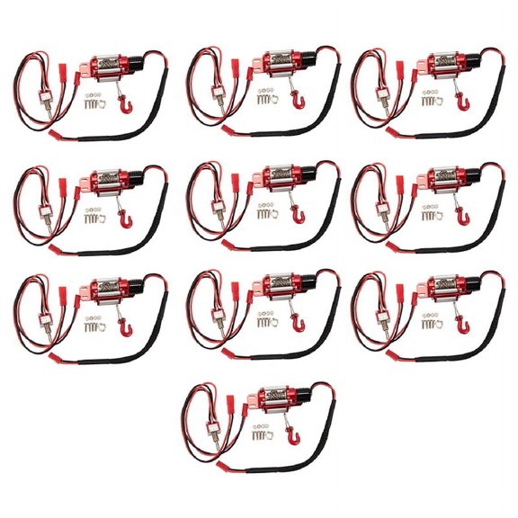 10X RC Car Metal Steel Wired Automatic Simulated Winch for 1/10 RC Crawler Car Axial TRX4 SCX10 90046 D90