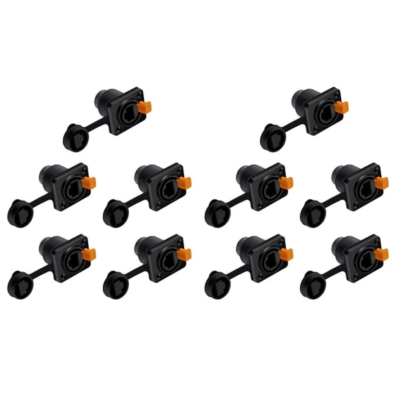 10X RJ45 Waterproof Network Connector 8P8C Female Panel Mount Sockets ...