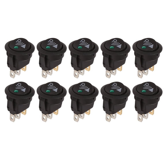 10X Round 3 Pin Rocker / Parking Switch Front Rear Walking Sensor