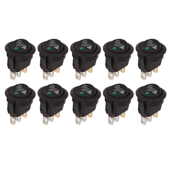 10X Round 3 Pin Rocker / Parking Switch Front Rear Walking Sensor