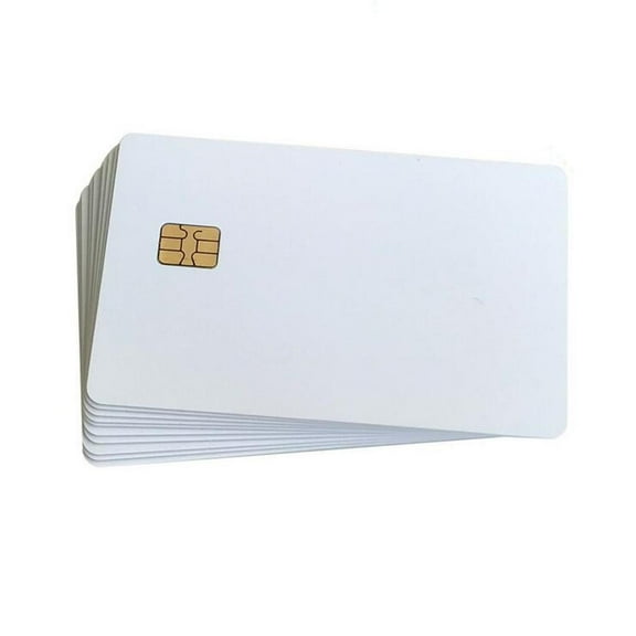 10X SLE4442 White Cards, ISO7816 RFID Contact SLE 4442 Chip PVC Smart White IC Cards For Rental Library Management