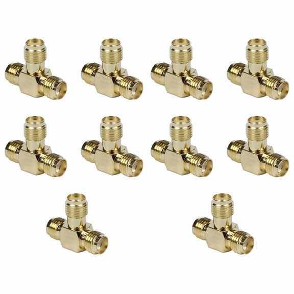 10X SMA Female to Two SMA Female Triple T RF Adapter Connector 3 Way Splitter