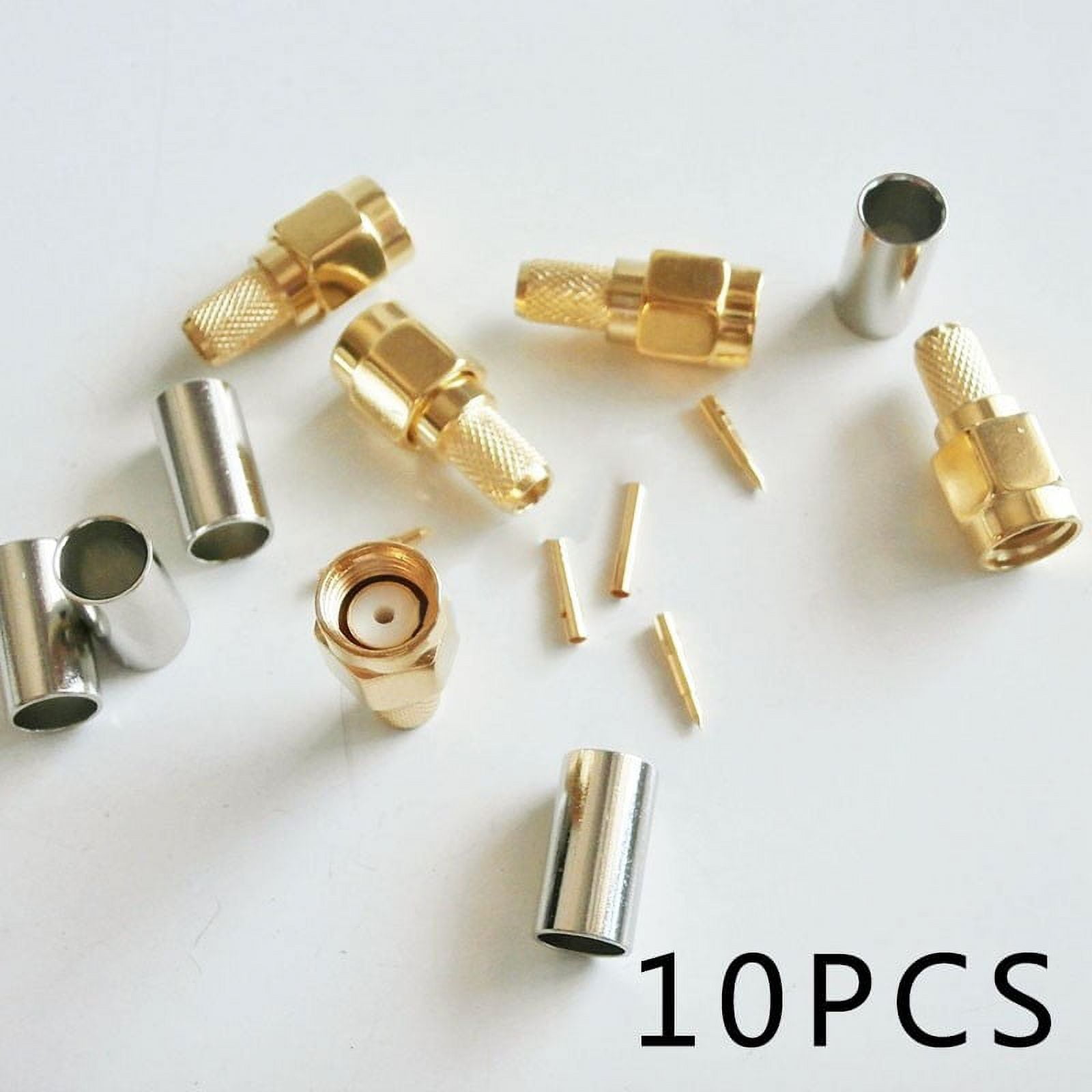 10er Set SMA-Buchse Crimpbar – Für RG58, RG142, RG400, 50-Ohm HF-Kabel (female)