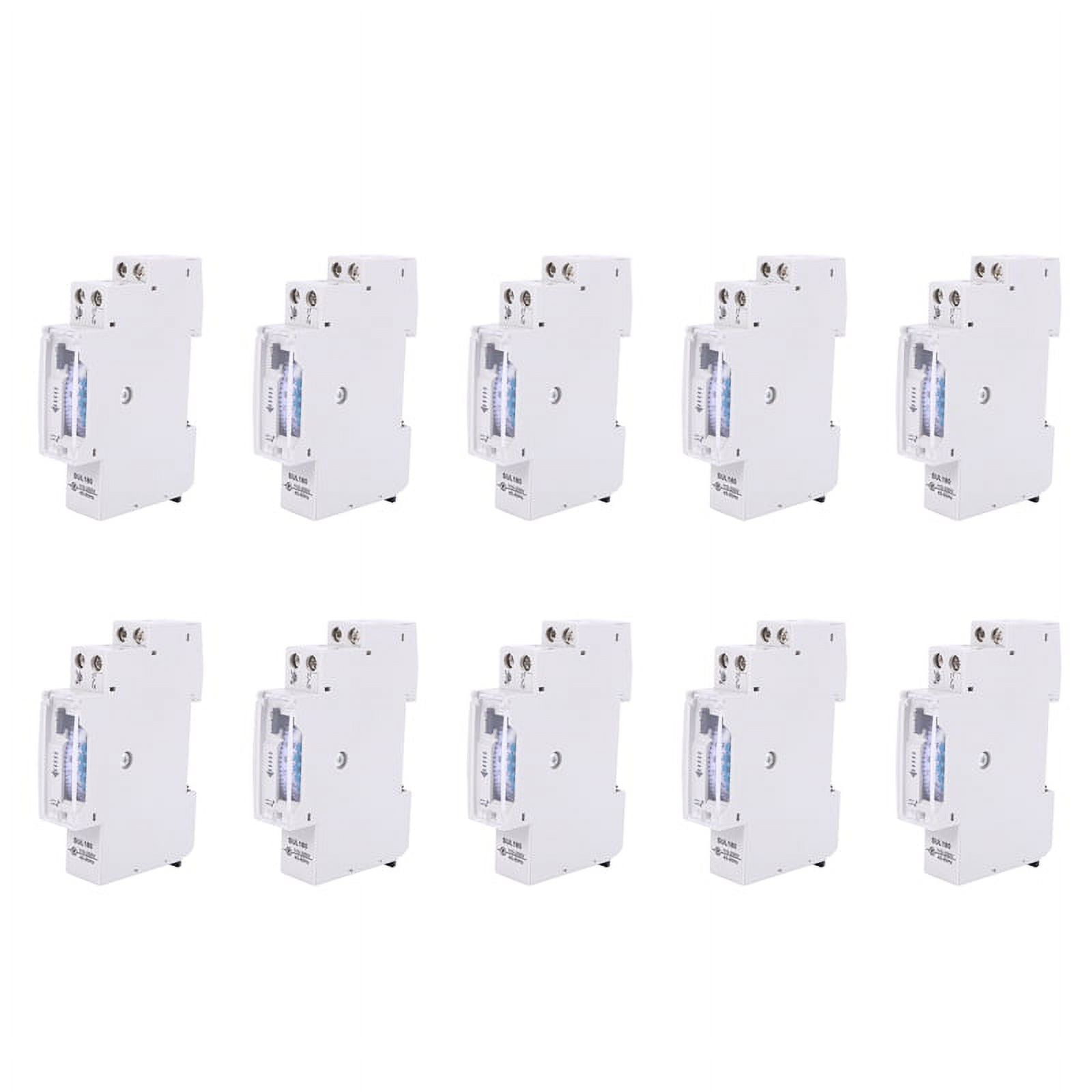 10X SUL180A 15 Minutes Mechanical Timer 24 Hours Programmable Din Rail Timer Time Switch Relay Measurement Analysis,10 * Timer Switch 10 * Instruction manual,Grayish white