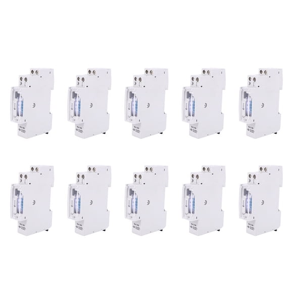 10X SUL180A 15 Minutes Mechanical Timer 24 Hours Programmable Din Rail Timer Time Switch Relay Measurement Analysis,10 * Timer Switch 10 * Instruction manual,Grayish white