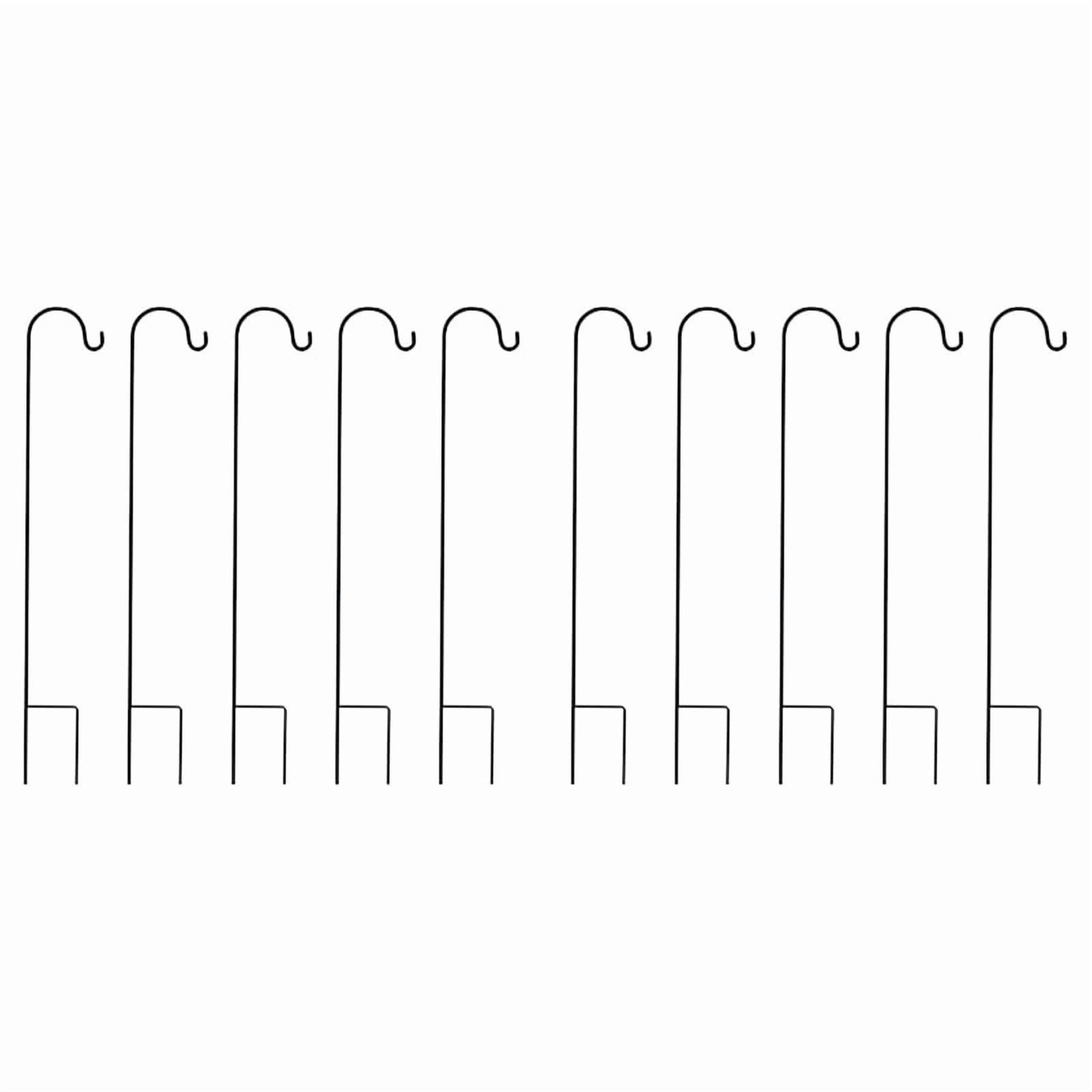 10X Shepherd Hooks Rust  Garden Stake Outdoor Metal Plant Stand Hanger Bird Feeder Pole 120X10X1cm