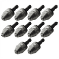 thumbnail image 1 of 10X Silver+Black 6mm Keyless Drill Bit Chuck Quick Change Adapter Converter Hex Shank, 1 of 4