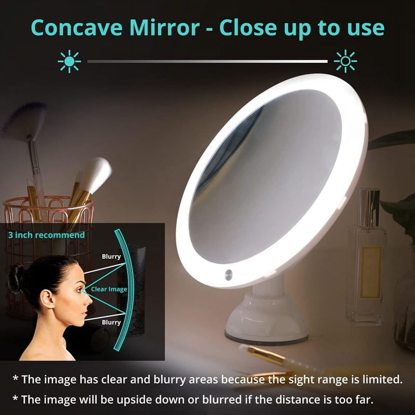10X Smart Makeup Magnifying Mirror LED Supplementary Light Mirror