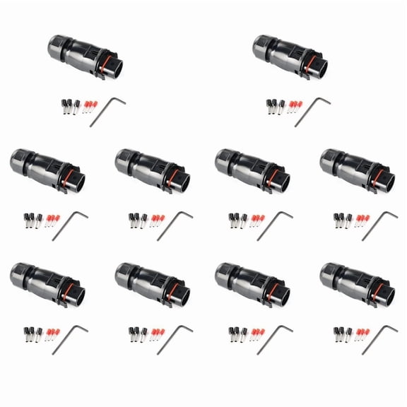 10X Solar PV Connector Plug Waterproof IP68 4000V 40A for Solar PV System Panel Parallel Protection Kit LY01-Male