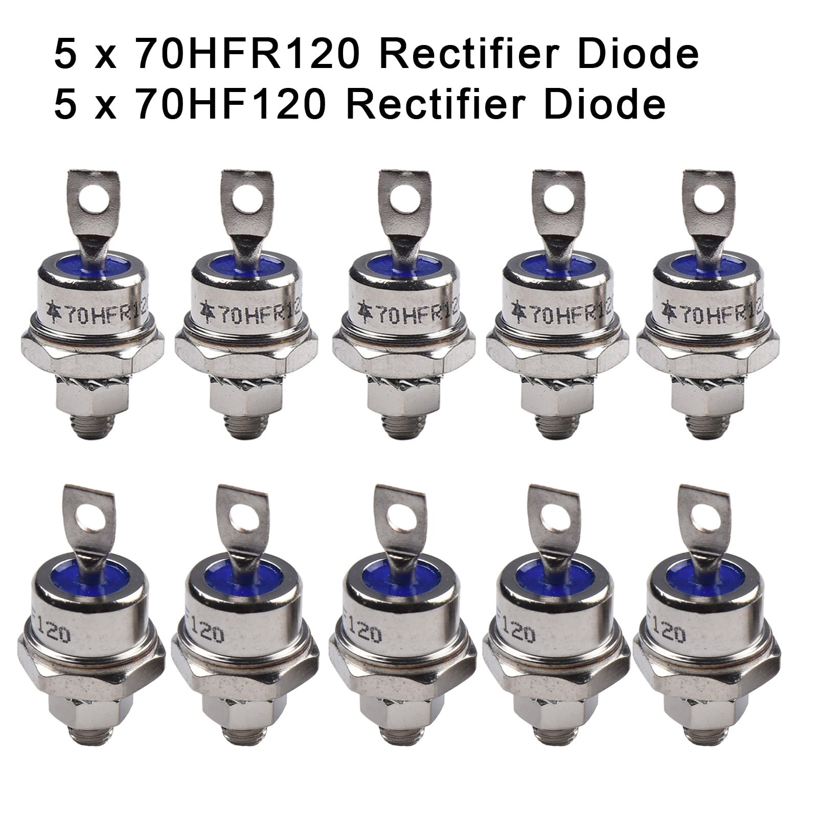 10X Spiral Rectifier Diodes for Battery Charging/Motor Control 70HFR120/70HF120