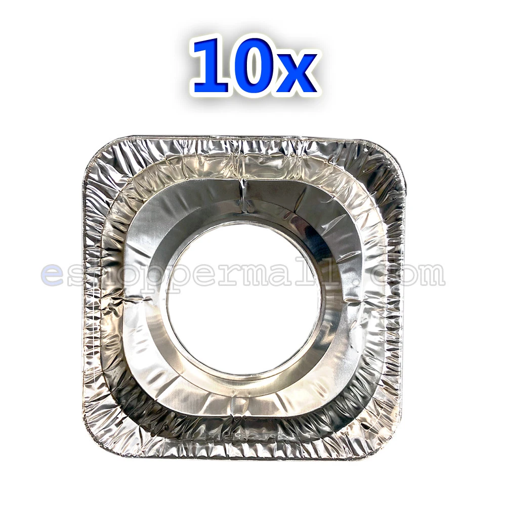 10X Square Gas Protector Burner Cover Liners Stove Top Aluminium Foil Bn-10Pc