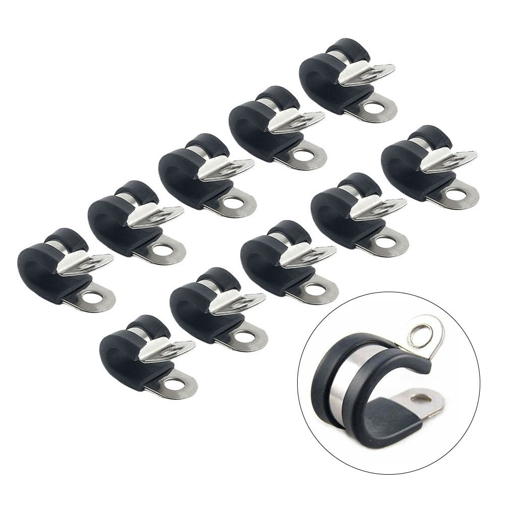 1x P-Clip Leitungsschelle Edelstahl V2A mit Gummi 40mm Rohrschelle Befestigungss