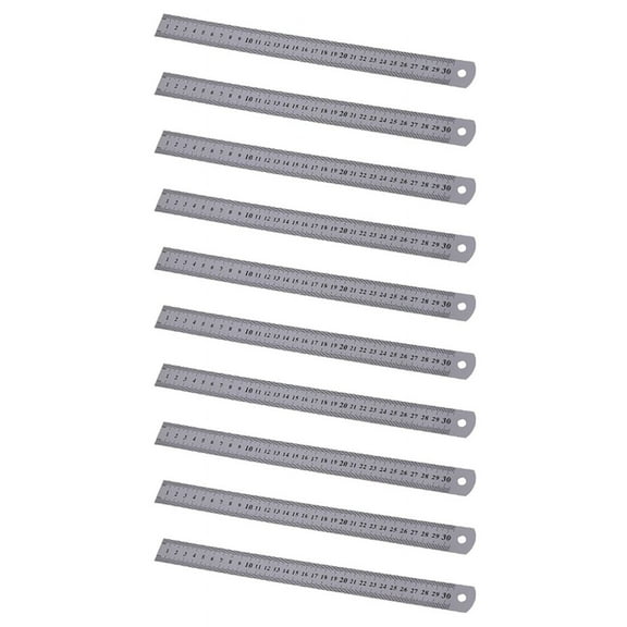 10X Stainless Steel Ruler Measure Metric Function 30cm 12Inch