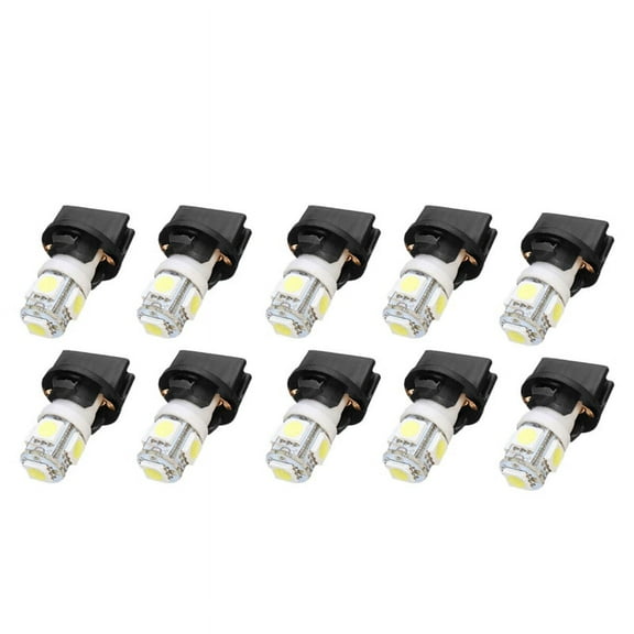 10X T10 White 5050 194 LED Bulbs Instrument Gauge Cluster Dash Light with Socket