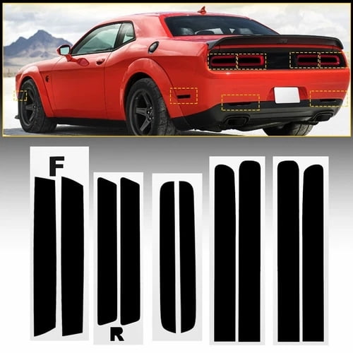 10X Tail Light Sidemarkers Rear Reflectors Tint Kit Fits Dodge Challenger 2015-2024