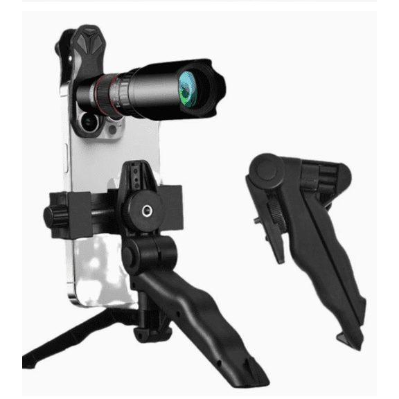 10X Telephoto Phone Lens Kit with Handheld Stabilizer, Clip-On HD External Camera Lens for Smartphone, for Concert, Long Distance Photography, Compatible with iPhone Android`