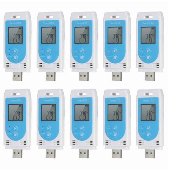 10X TempU 03 USB Temperature Humidity Data Logger Reusable RH TEMP Datalogger Recorder Humiture Recording Meter