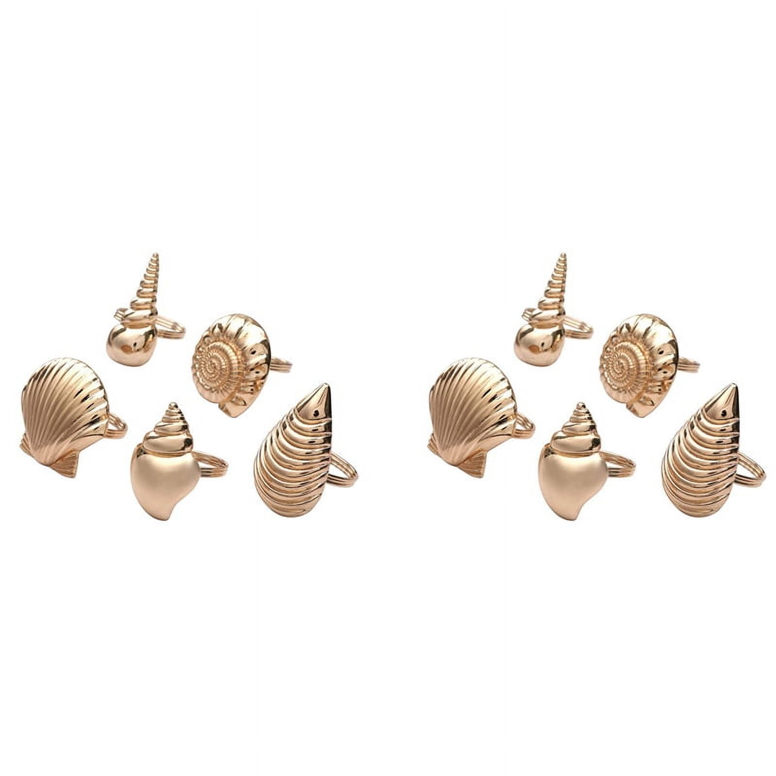 10X Theme Sea Shells Metal Napkin Rings for Weddings Receptions,Dinner ...