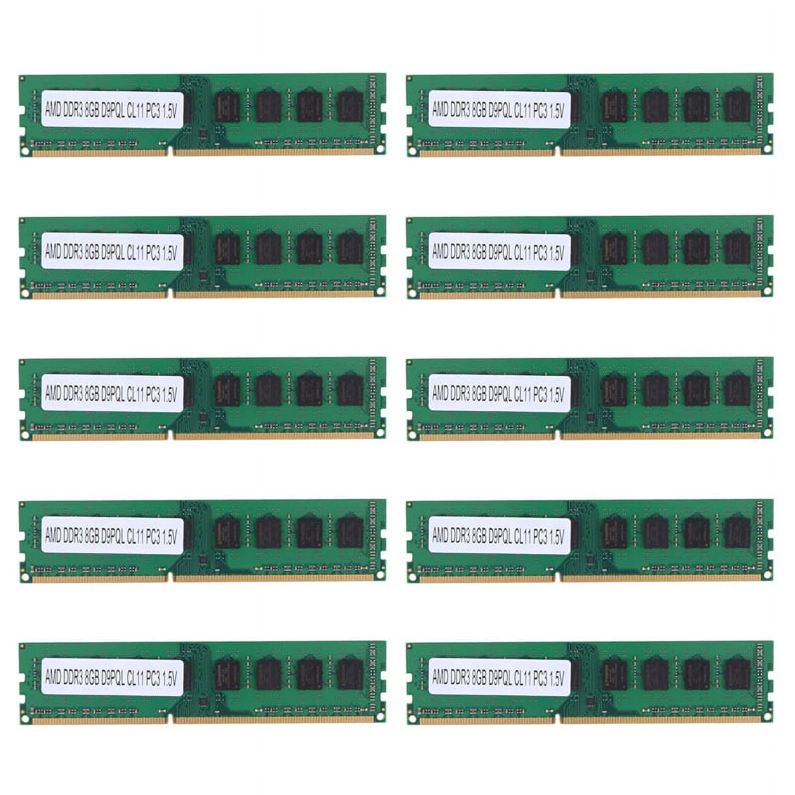 10X Tsulyn 8Gb Ddr3 1600Mhz Ram Desktop Memory Dimm Only for Amd F2 M2 Computer Pc,10 * RAM Memory,green