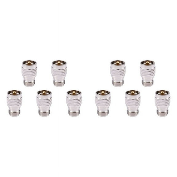 10X UHF Male PL259 to N Female M/F Straight Coax RF Adapter