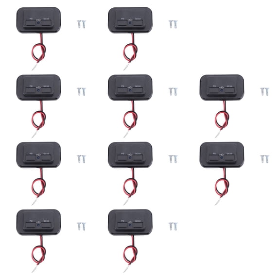 10X USB+PD Car Charger Socket 12V/24V USB Charging Splitter Outlet Power-Adapter for -Truck ATV,10 x Charger Socket 20 x Screws,Black