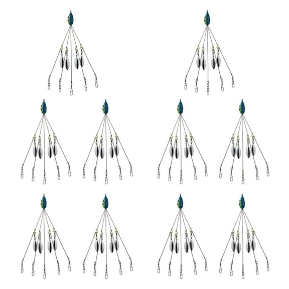 10X Umbrella Rigs for Stripers Fishing, Freshwater Fishing Swimbait Lures Rig Kit, Blue