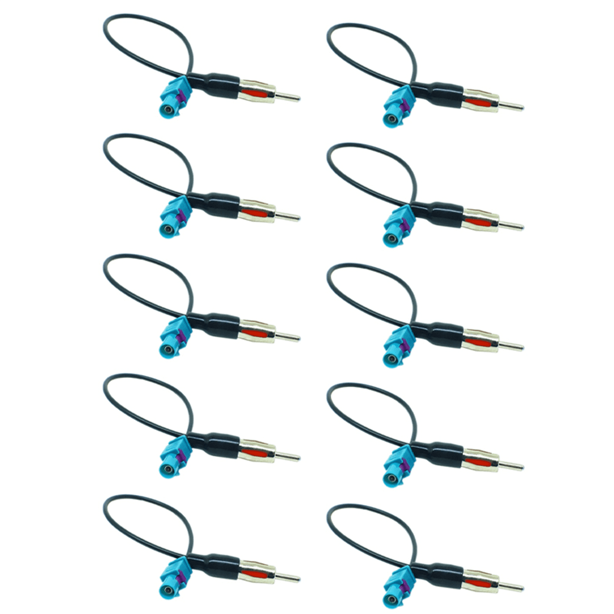 10X Universal Fakra to DIN Car Stereo Radio Aerial Adaptor Mast Antenna