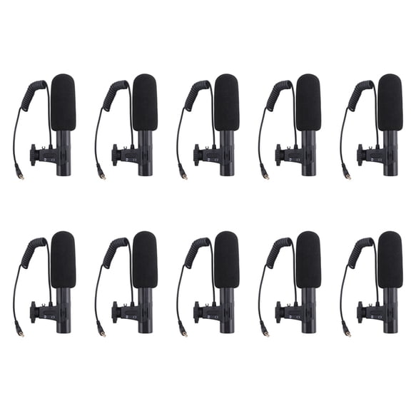10X Updated 3.5mm HD Video Recording Microphone Smart Noise Reduction Interview Mic for Mobile Phone/SLR Camera