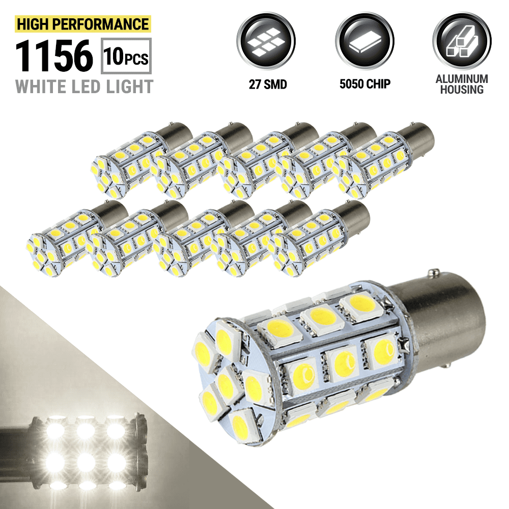10X White 27 SMD LED 1156 1141 1003 RV Camper Trailer Interior Light