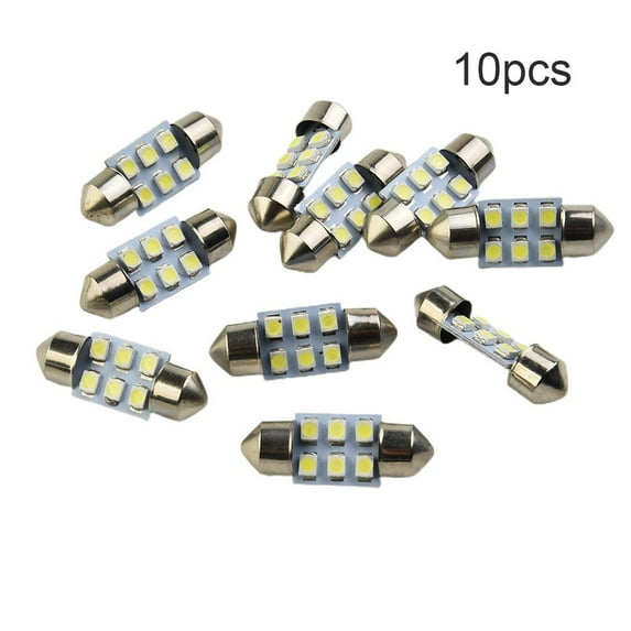 10X White 31Mm Festoon Led Dome License Interior Light Bulbs De3175 3022
