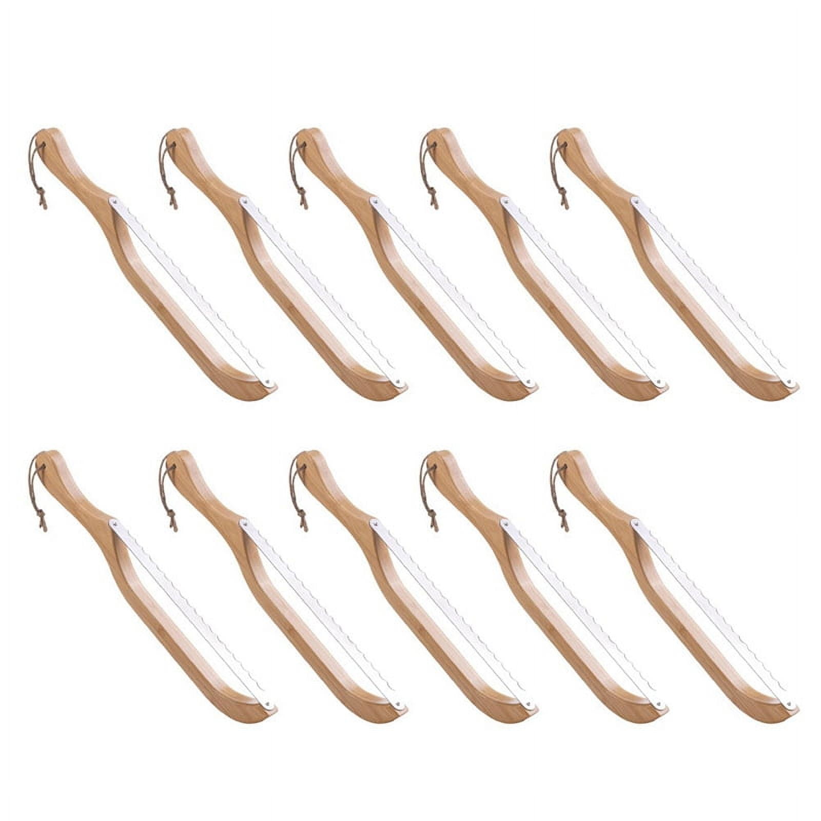10X Wooden Bread Bow Knife 15.8Inch Serrated Knife with Wooden Handle for Homemade Bread Sourdough Bread Cutter