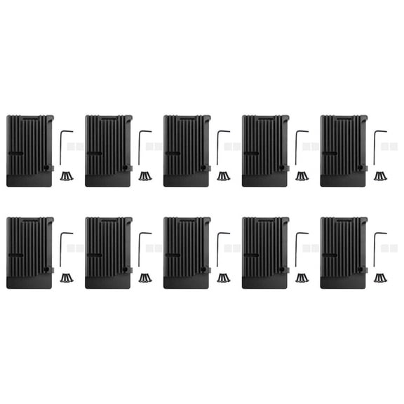 10X for Model B Aluminum Case, Passive Cooling Aluminum Alloy Protective Shell Metal Enclosure,10 * Raspberry Pi 4 Model B Aluminum Case,black