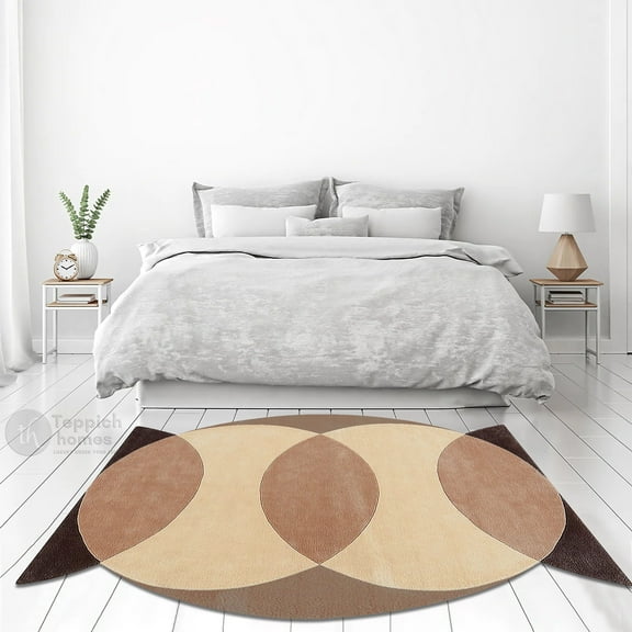 10X10 Wool Rug, Beige Color, Kids, Bed, room, Rectangle Carpet, Geometric Design, Tufted Rugs