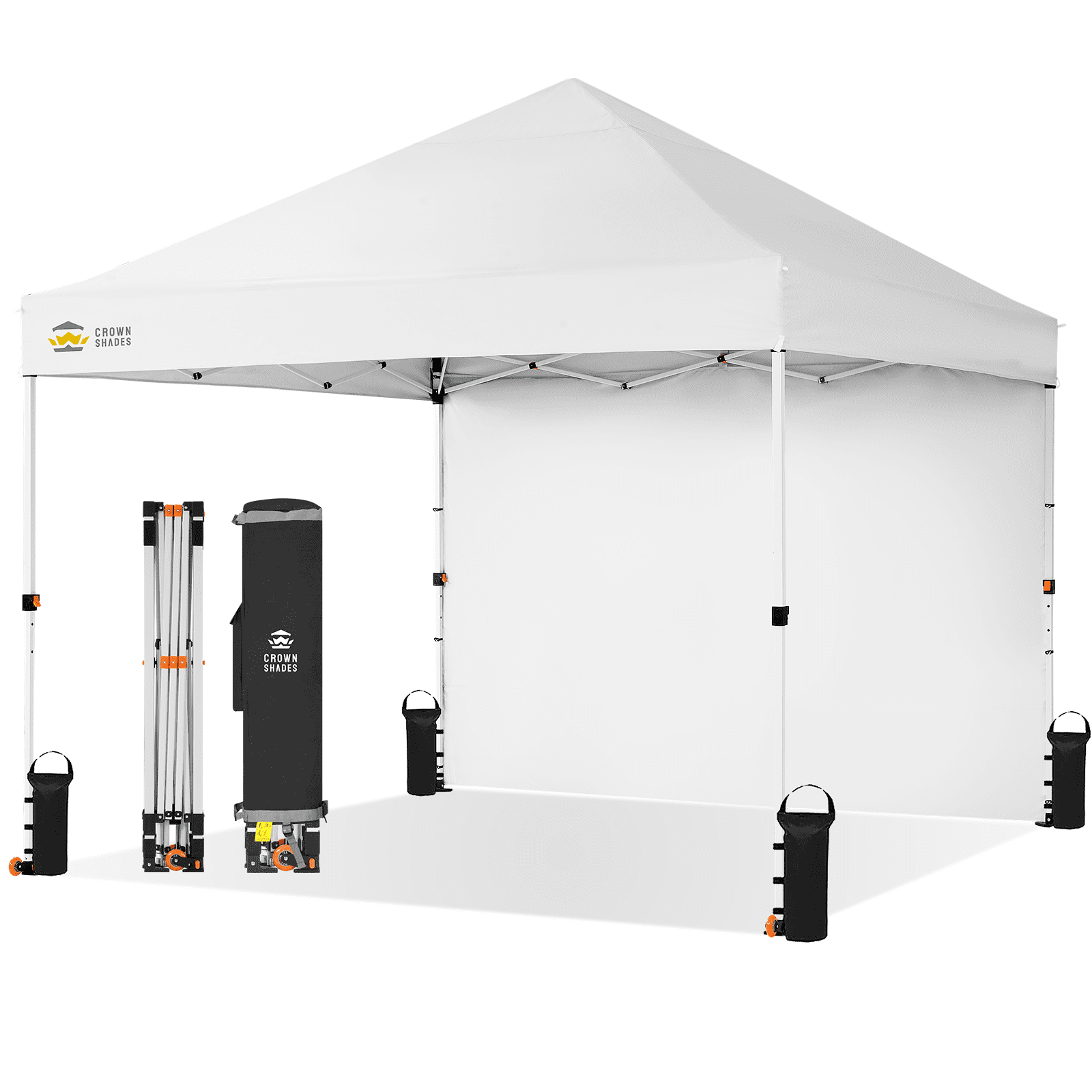 Crown Shades 10x10ft Commercial Canopy with 1 Side Wall