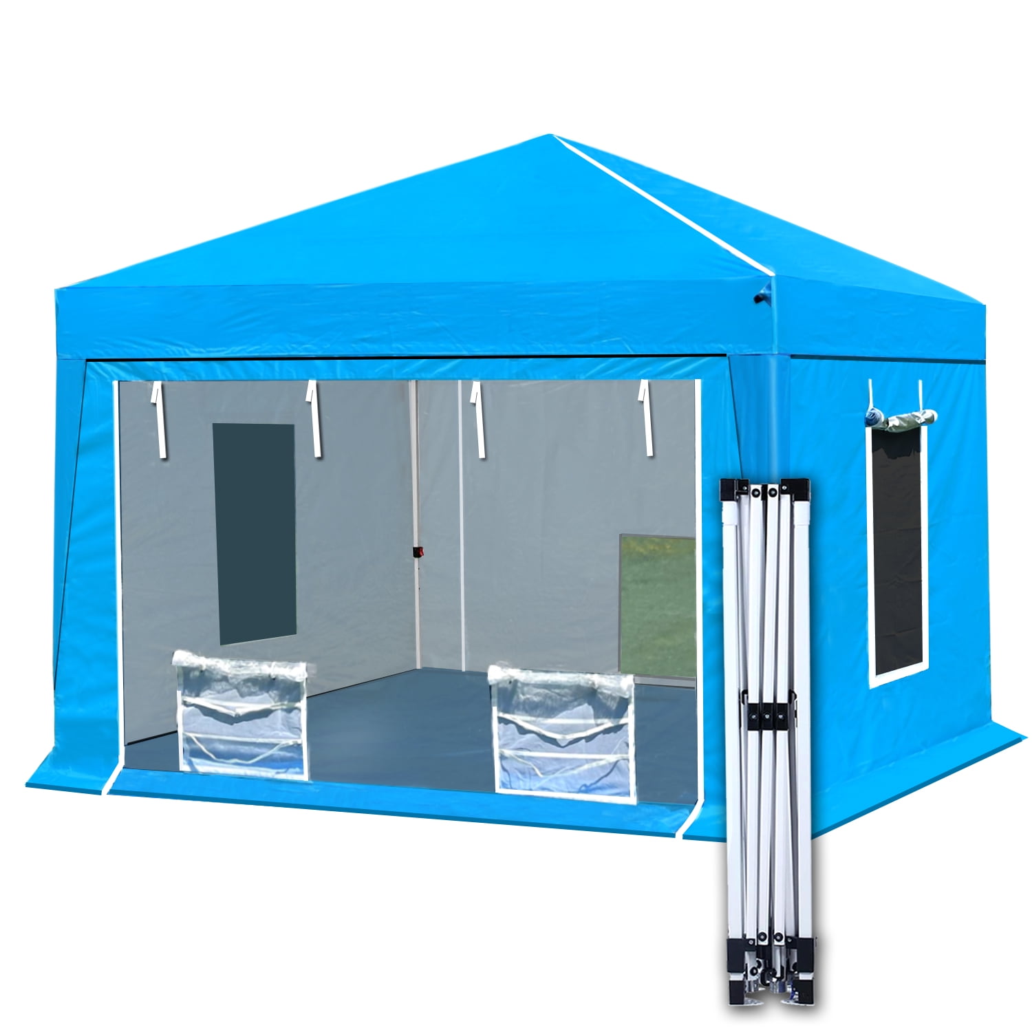 10X10X9FT Waterproof Portable Paint Booth with 2pcs Air Filters & Foldable Frames Rainproof Spray Booth for Auto Parts Furnitures and Other Items Painting
