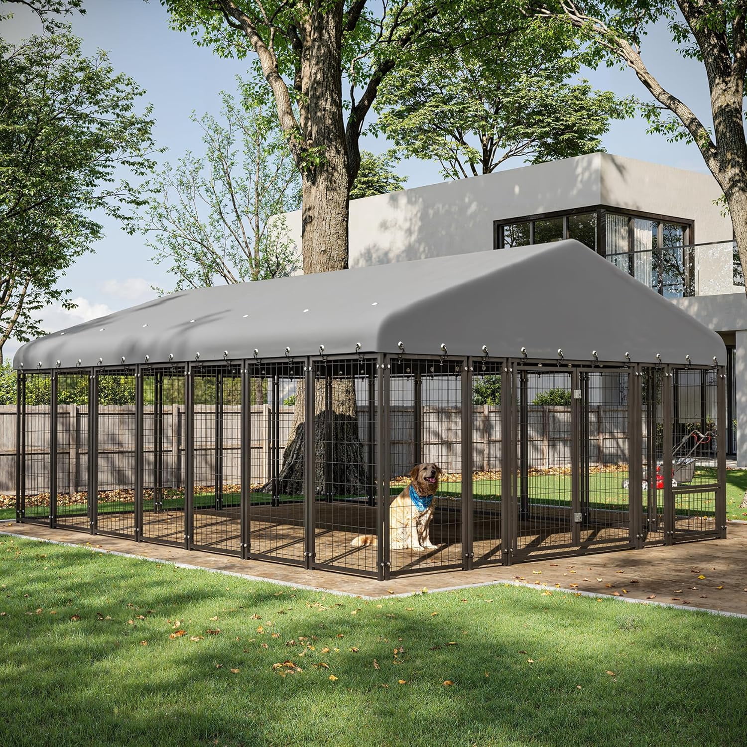 Curated visual reference: Used Outdoor Dog Crate Reference: 10X14Ft Dog Kennel Outside Double Door Dog Kennel Outdoor With