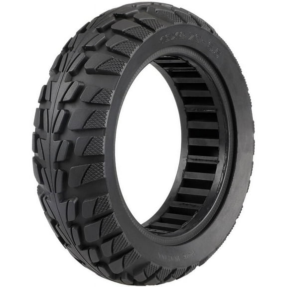 10X2.7-6.5 Solid Tire 10 Inch Explosion-Proof Electric Skateboard Front/Rear Tubeless Tire Hollow Interior All Terrain Tire Non Pneumatic Tire, Black