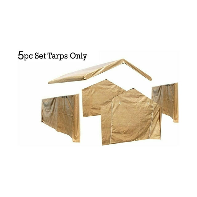 10X20 Canopy Tarp Set (5pc) Paneling and Top Set Valanced Tarp Kit